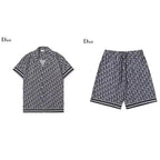 Dior men's shirt and shorts set on a white background
