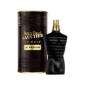 Jean Paul Gaultier Le Male Le Parfum perfume bottle and packaging on a white background