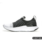 Black and white sneaker with Nike logo on a white background