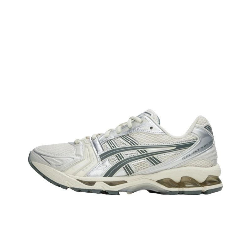 White athletic shoe with gray accents on a white background
