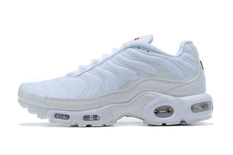 White sneaker with air cushioning on a white background