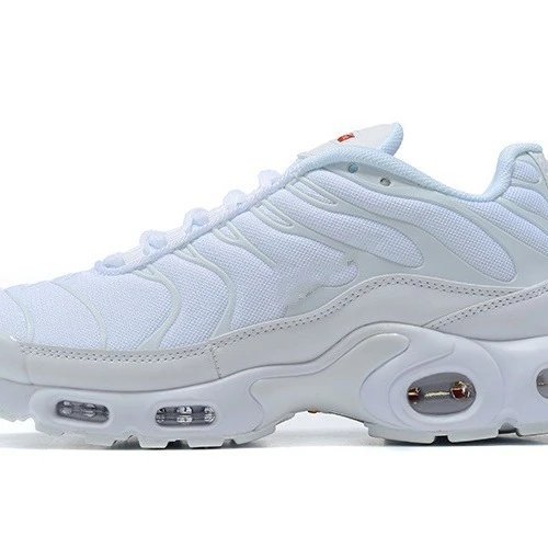 White sneaker with air cushion sole on a white background
